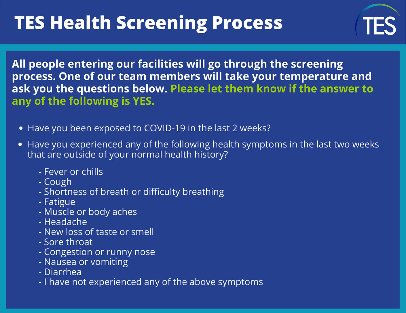 health screening process