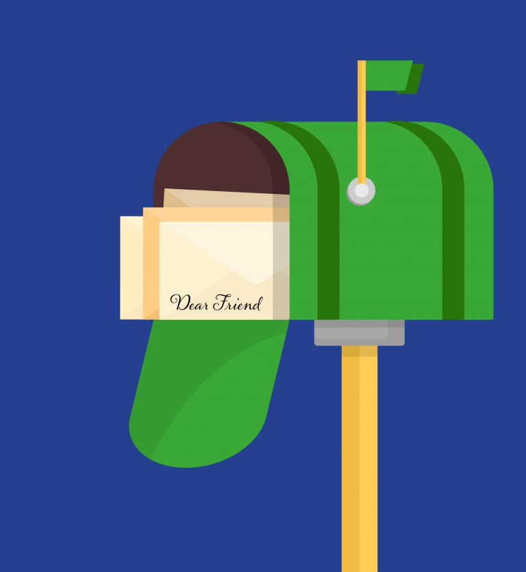 send handwritten notes to a friend’s mailbox as random act of kindness