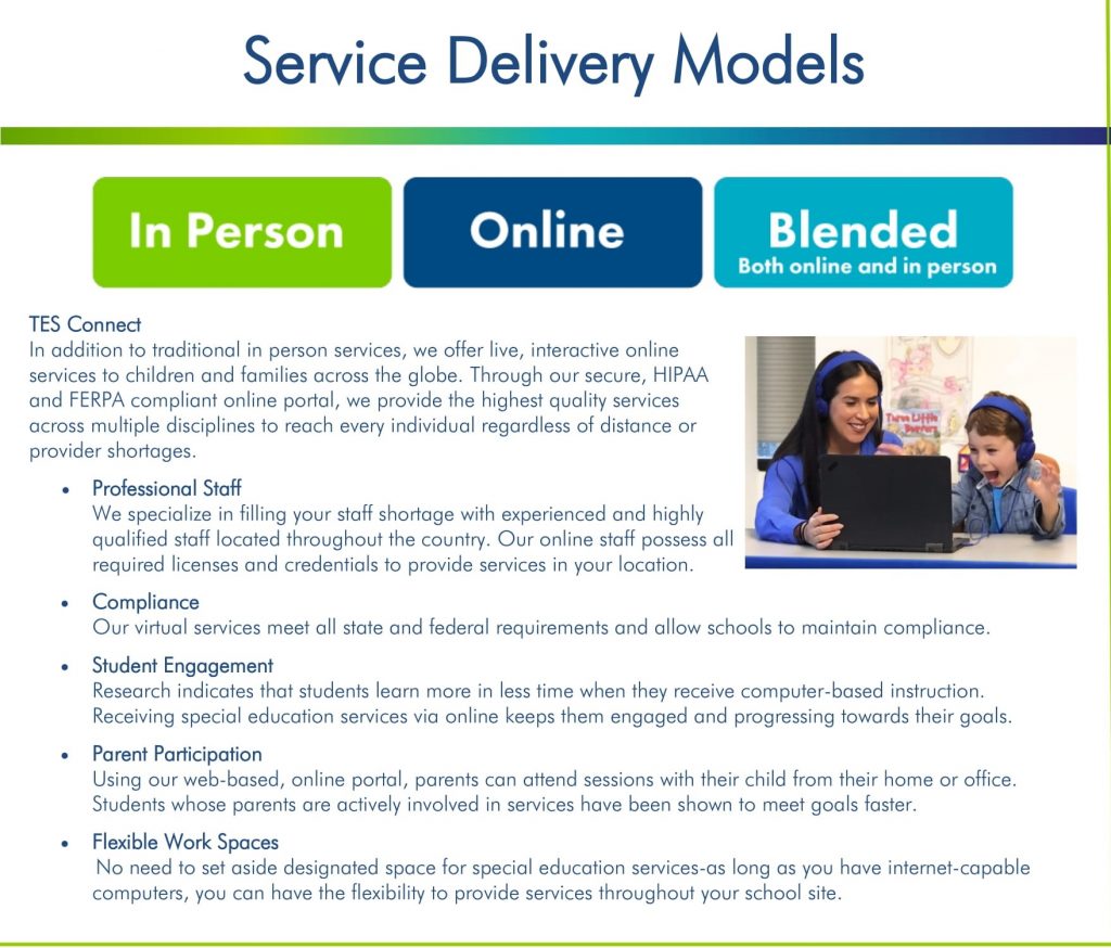 Our Services Booklet p8. Service delivery models